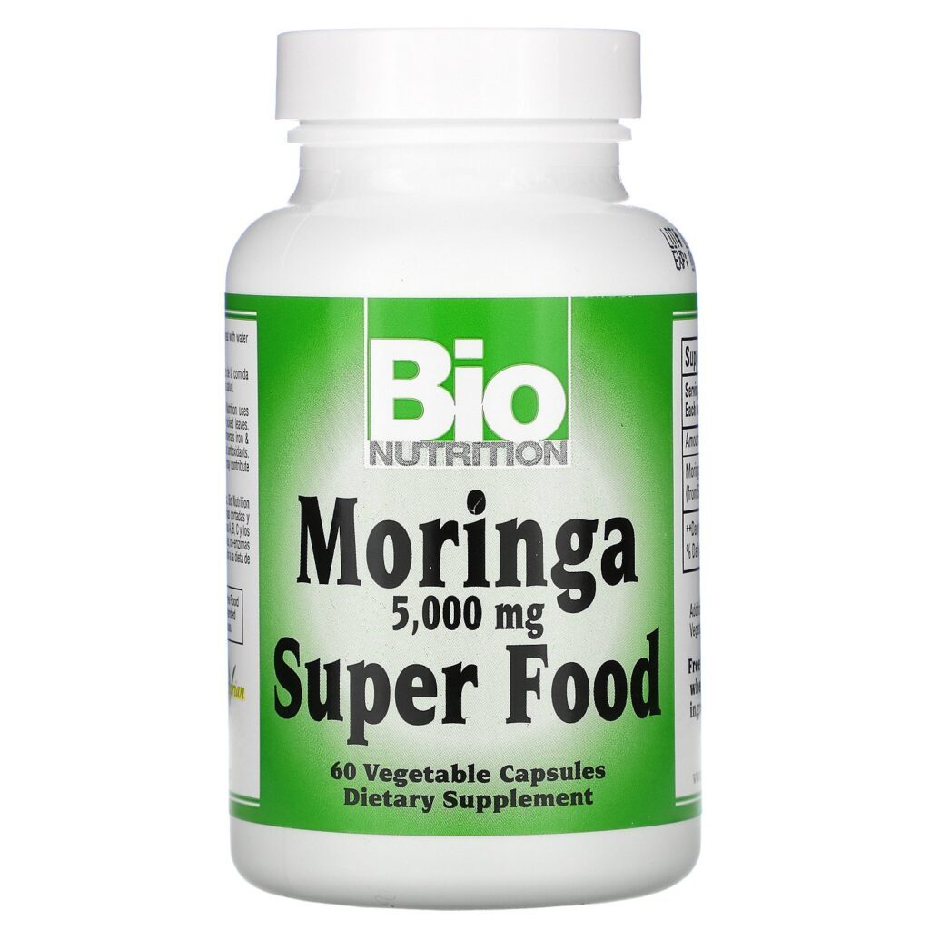 Bio Nutrition, Moringa Super Food, 5,000 mg, 60 Vegetable Capsules - Imagem 3
