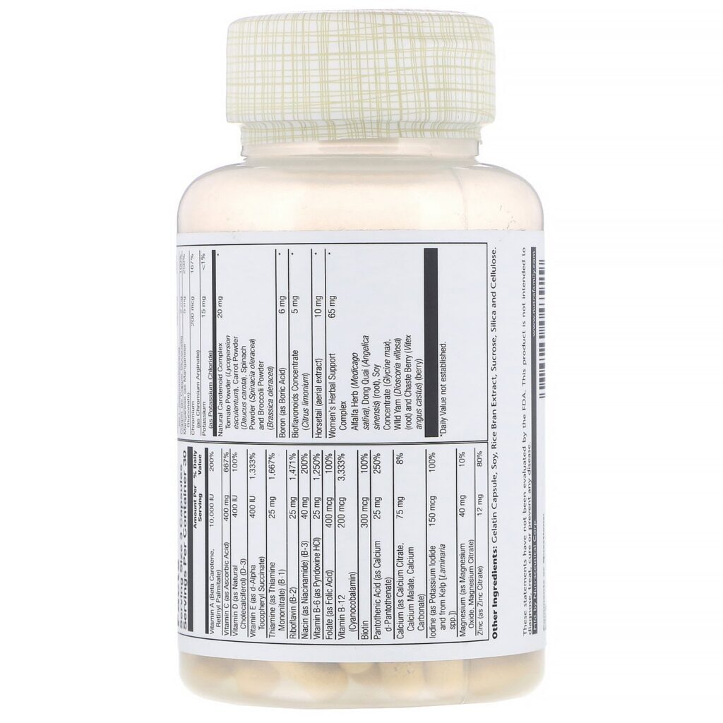 Solaray, Multivitamínico Women’s Golden, 90 Cápsulas - Imagem 2