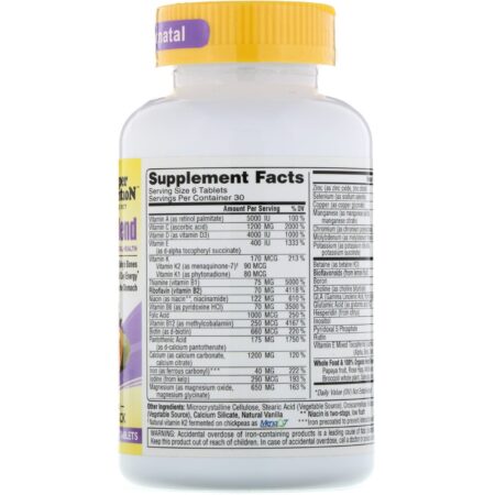 Super Nutrition, PreNatal Blend, 180 Comprimidos - Image 2