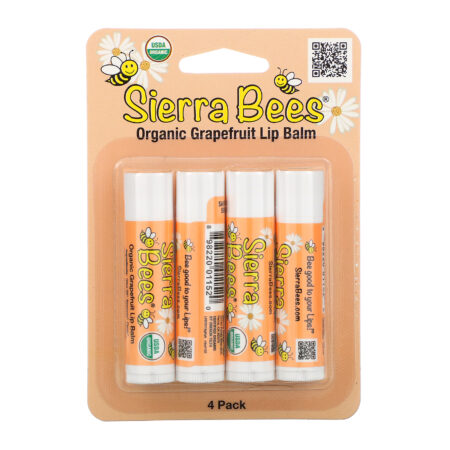 Sierra Bees, Bálsamos Orgânicos para os Lábios, Toranja, 4 Unidades, 0,15 oz (4,25 g) Cada - Image 2