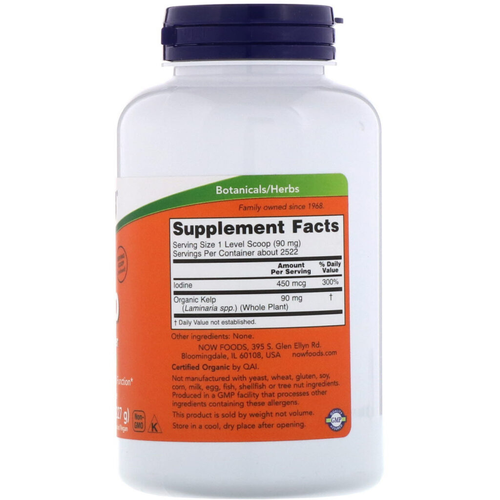 Now Foods, Kelp Orgânico, Pó Puro, 8 oz (227 g) - Imagem 2
