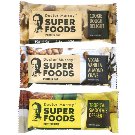 Dr. Murray's, Superfoods Protein Bars, Ultimate Protein Combo Pack, 12 Bars, 2.05 oz (58 g) Each - Image 6