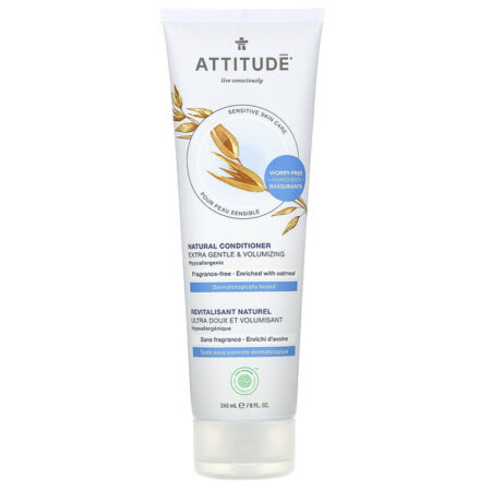 ATTITUDE, Condicionador Natural, Mais Suavidade e Volumizante, Sem Fragrância, 8 fl oz (240 ml)