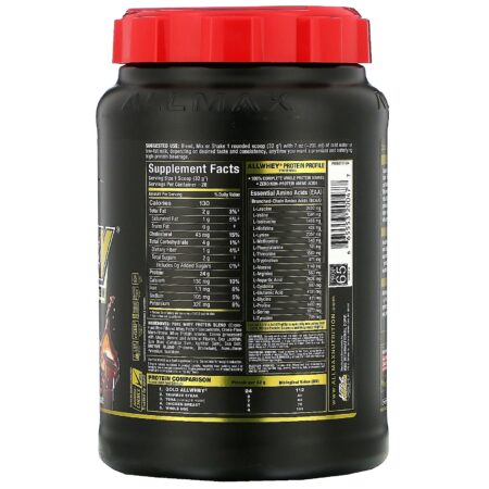 ALLMAX Nutrition, AllWhey Gold, 100% Proteína Whey + Isolado de Proteína Whey Premium, Chocolate, 907 g (2 lbs). - Image 2