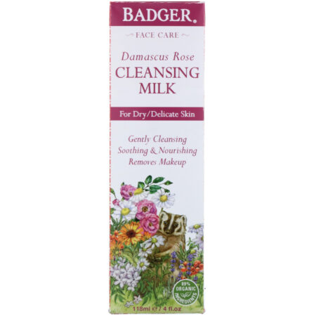 Badger Company, Rosa Damascena, Leite de Limpeza, 4 fl oz (118 ml) - Image 2