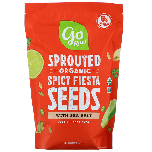 Go Raw, Sementes Orgânicas Germinadas Spicy Fiesta com Sal Marinho, 397 g (14 oz)