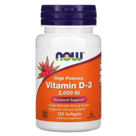 Now Foods, Vitamina D-3 de Alta Potência, 2.000 UI, 120 Cápsulas Softgel