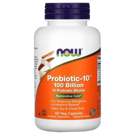 Now Foods, Probiotic-10, 100 Bilhões, 60 Cápsulas Vegetais