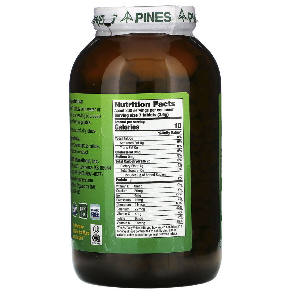 Pines International, Wheat Grass, 500 mg, 1,400 Tablets - Imagem 2
