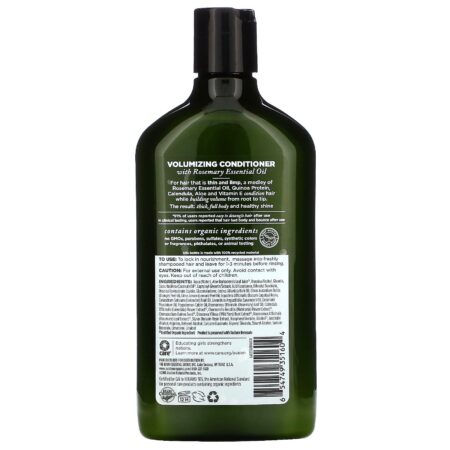 Avalon Organics, Condicionador, Alecrim Volumizador, 11 oz (312 g) - Image 2