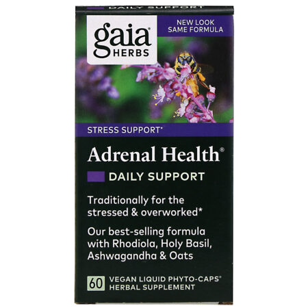 Gaia Herbs, Adrenal Health, Suporte Diário, 60 Fitocápsulas Líquidas Veganas - Image 2