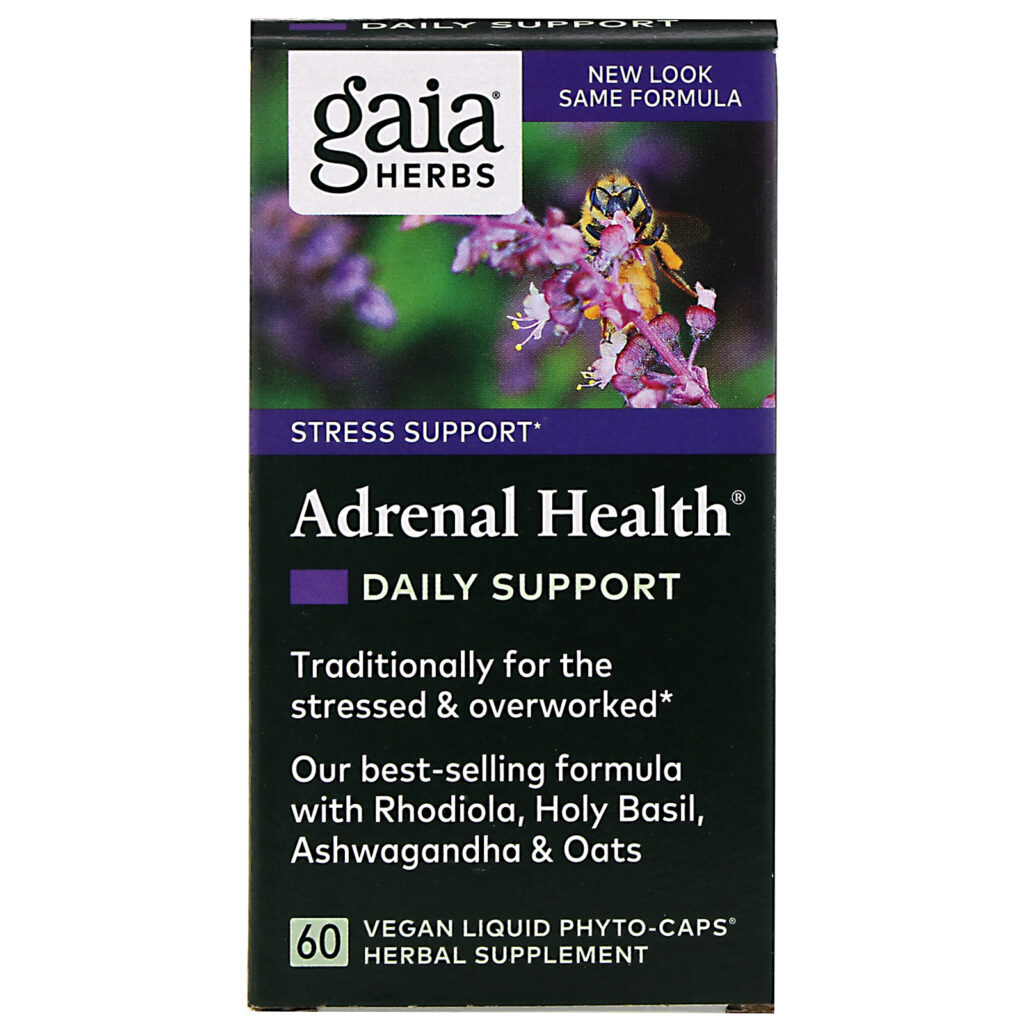 Gaia Herbs, Adrenal Health, Suporte Diário, 60 Fitocápsulas Líquidas Veganas - Imagem 2