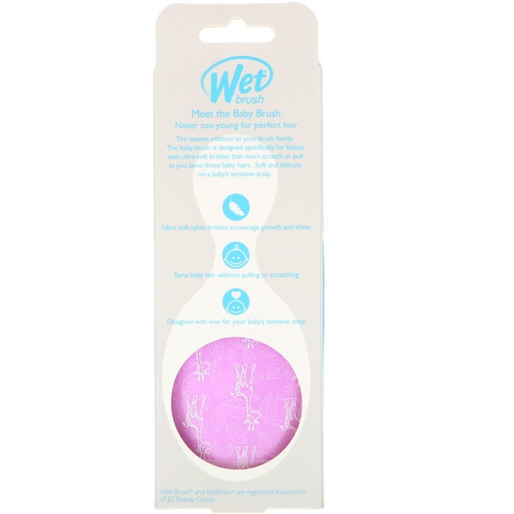 Wet Brush, Escova para Bebê, Desembaraço, Girafa, 1 Escova - Imagem 3