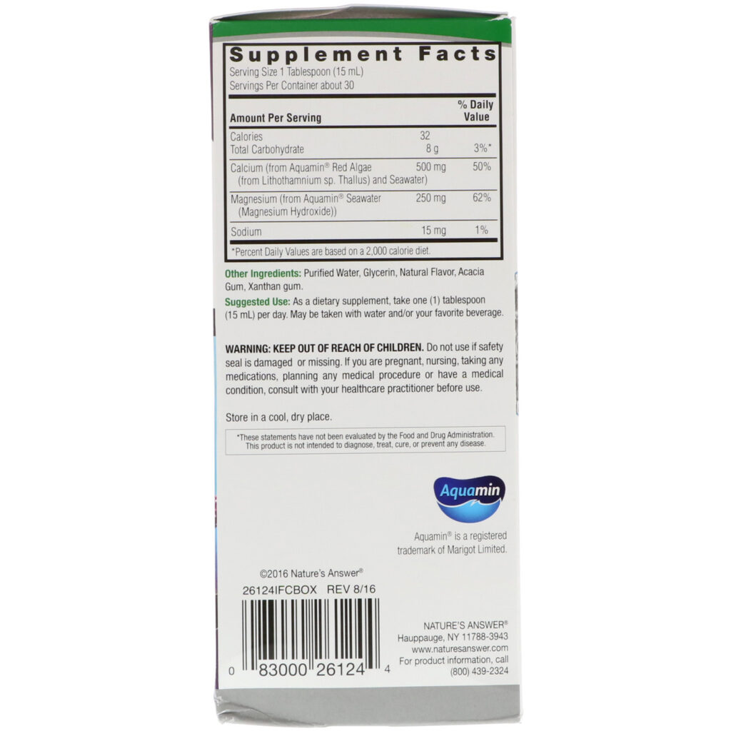 Nature's Answer, Plant Based Cal-Mag, Vanilla Cream Flavor, 16 fl oz (480 ml) - Imagem 2