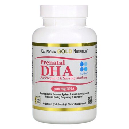 California Gold Nutrition, DHA Pré-Natal Para Grávidas e Lactantes, 900 mg por Dose, 60 Cápsulas Softgel