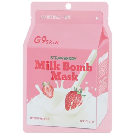 G9skin, Strawberry Milk Bomb Mask, 5 Sheets, 21 ml Each - Image 3