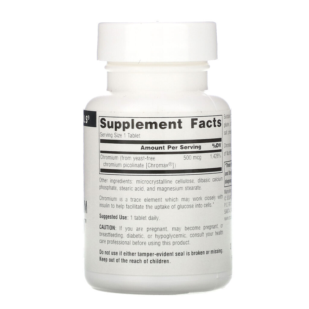 Source Naturals, Ultra Picolinato de Cromo 500, 500 mcg, 120 Comprimidos - Imagem 2