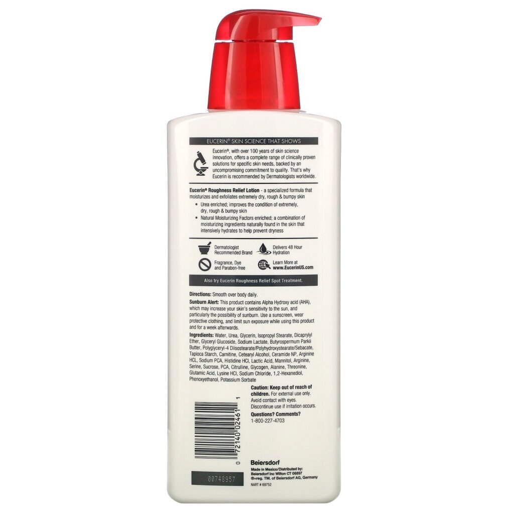 Eucerin, Roughness Relief Lotion, Fragrance Free, 16.9 fl oz (500 ml) - Imagem 2