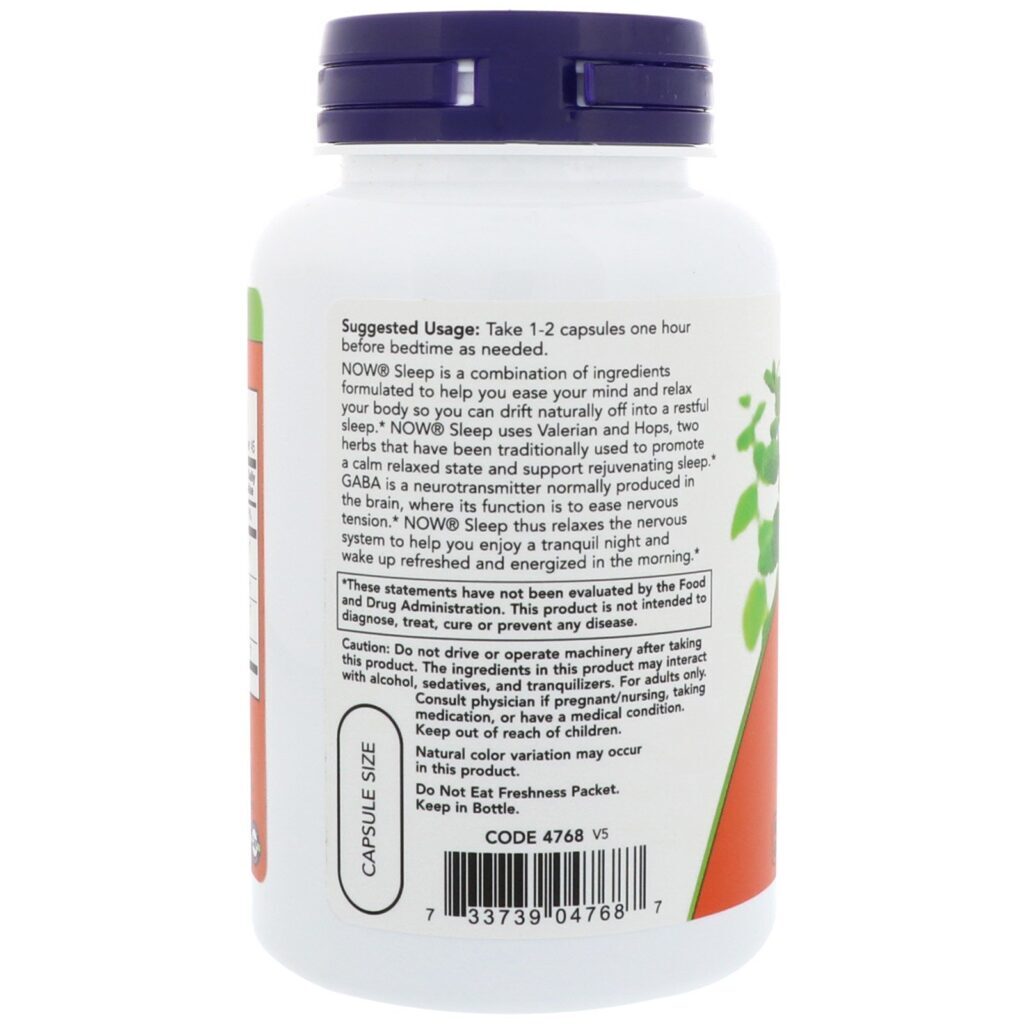 Now Foods, Sleep, Botanical Sleep Blend, 90 Cápsulas Vegetais - Imagem 3