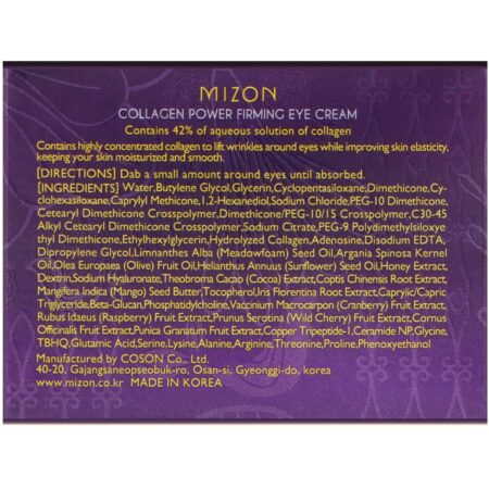 Mizon, Creme Firmador para os Olhos com Colágeno, 0,84 oz (25 ml) - Image 3