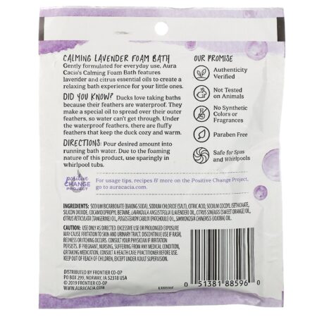 Aura Cacia, Calming Foam Bath, Óleo Essencial de Lavanda, 2,5 oz (70,9 g) - Image 2