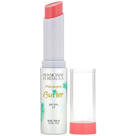 Physicians Formula, Murumuru Butter Creme Labial, SPF 15, Vermelho Flamingo, 0,12 oz (3,4 g)