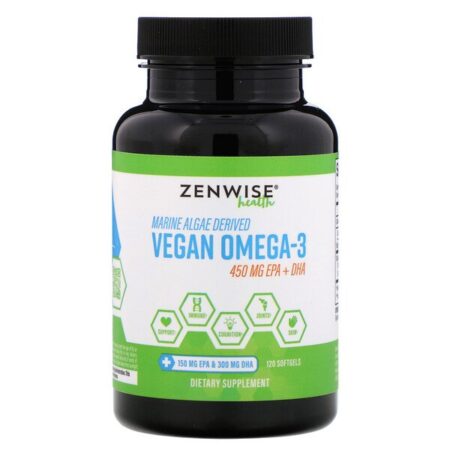 Zenwise Health, Ômega-3 Vegano Derivado de Algas Marinhas, 120 Cápsulas Softgel