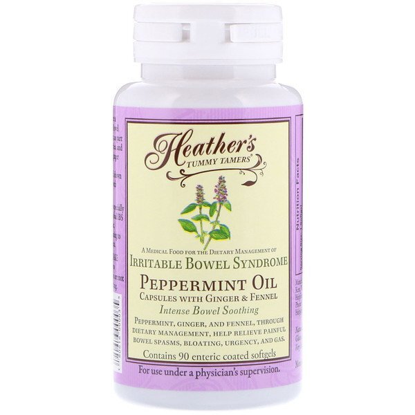 Heather's Tummy Care, Óleo de Menta, Síndrome do Intestino Intensa, 90 Cápsulas de Softgel com Revestimento Entérico