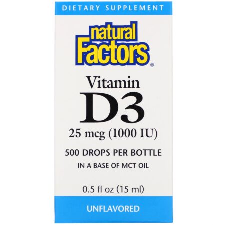 Natural Factors, Vitamina D3, Gotas, 1.000 UI, 15 ml (0,5 fl oz) - Image 2