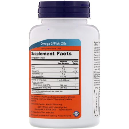 Now Foods, Ultra Ômega-3, 500 EPA/250 DHA, 90 Softgels - Image 2