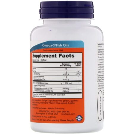 Now Foods, Ultra Ômega-3, 500 EPA/250 DHA, 90 Softgels - Imagem 2