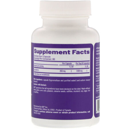 Advanced Orthomolecular Research AOR, Lactoferrin-250, 60 Cápsulas Vegetarianas - Image 2