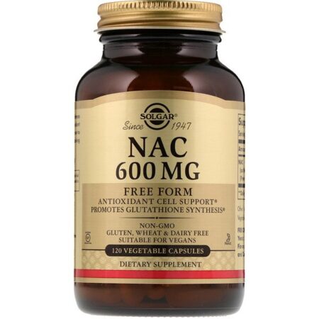 Solgar, NAC, 600 mg, 120 Cápsulas Vegetais