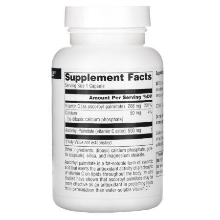 Source Naturals, Palmitato de Ascorbila, 500 mg, 90 Cápsulas - Image 2