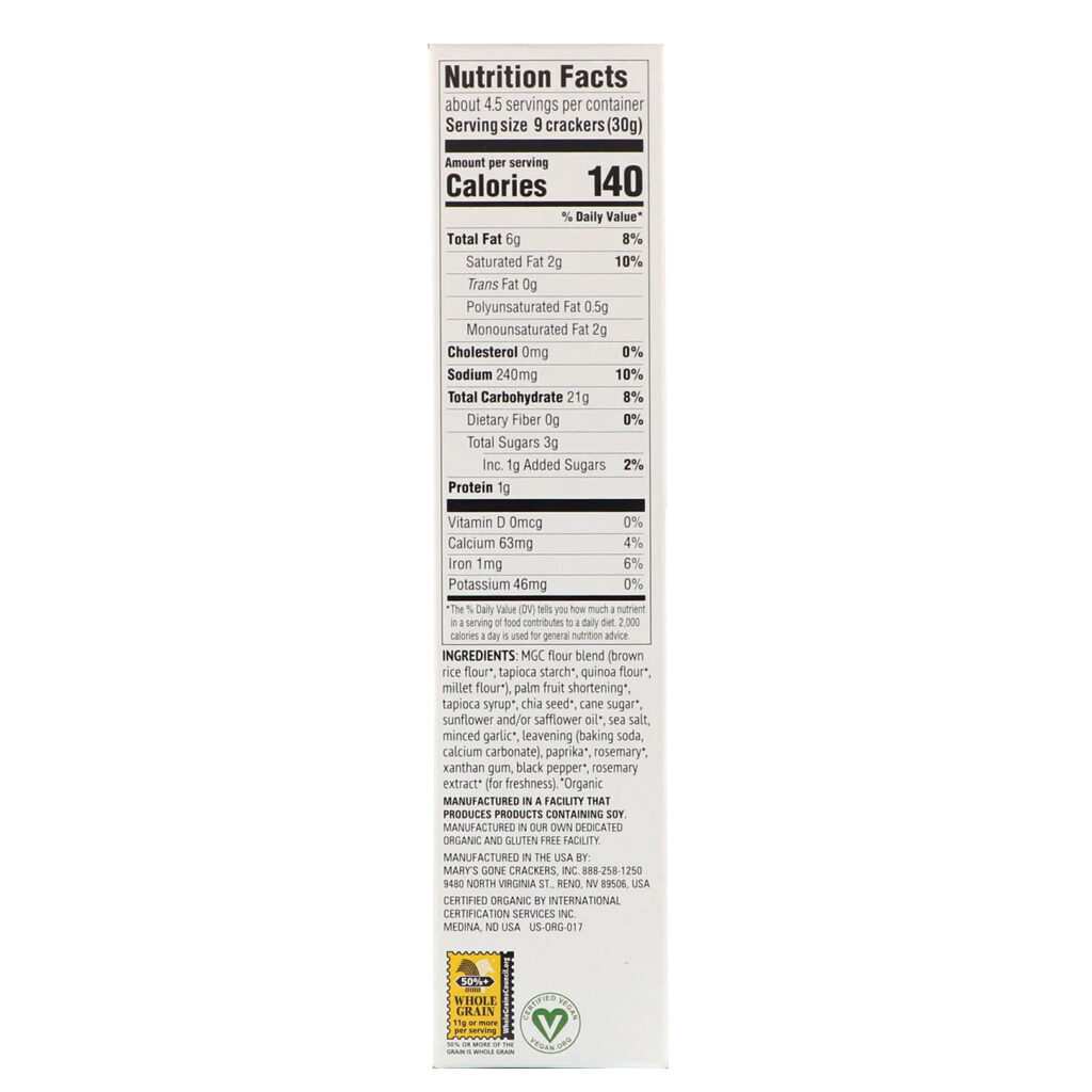 Mary's Gone Crackers, Real Thin Crackers, Alho e Alecrim, 5 oz (141 g) - Imagem 2
