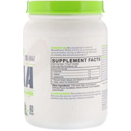 MusclePharm, Essentials, BCAA, Blue Raspberry, 0.99 lb (450 g) - Image 2