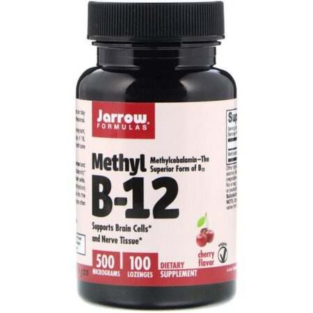 Jarrow Formulas, Metil B-12, Sabor Cereja, 500 mcg, 100 pastilhas