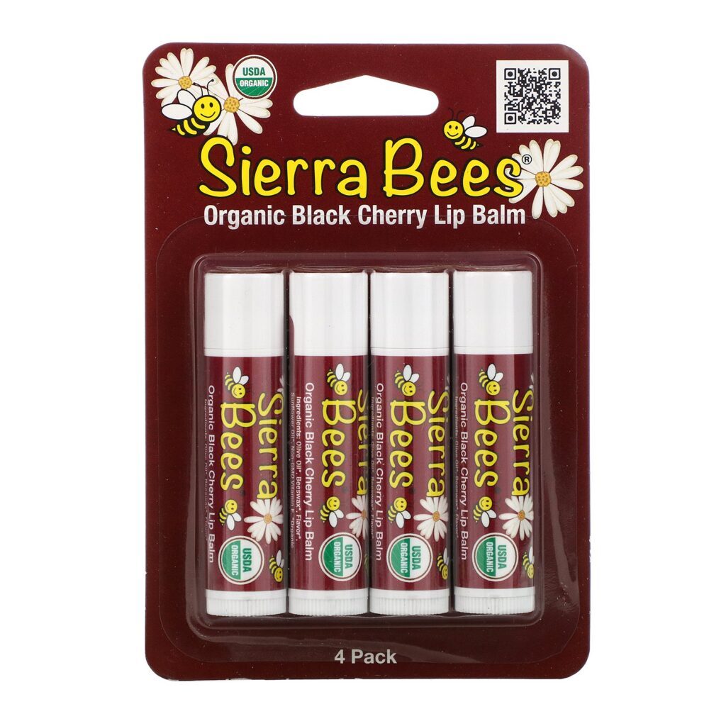 Sierra Bees, Bálsamos Orgânicos Labiais, Cereja Preta, 4 Pacotes, 0,15 oz (4,25 g) cada - Imagem 2