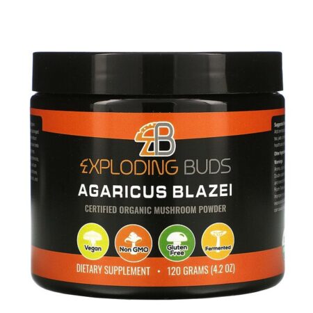 Exploding Buds, Agaricus blazei, Pó de Cogumelo Orgânico Certificado, 120 g (4,2 oz)