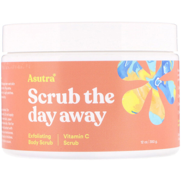 Asutra, Scrub The Day Away, esfoliante corporal, esfoliante com vitamina C, 350 g
