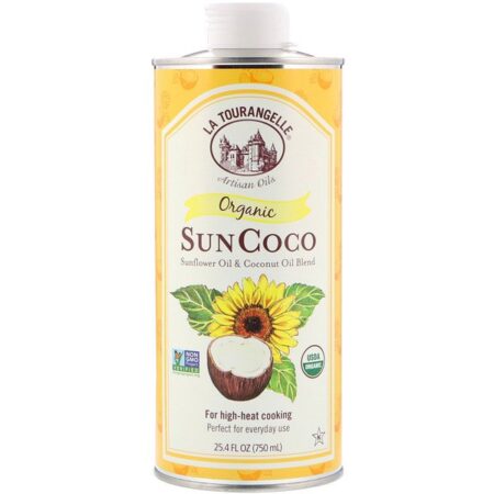 La Tourangelle, Sun Coco Orgânico, Mistura de Óleo de Girassol e Óleo de Coco, 750 ml