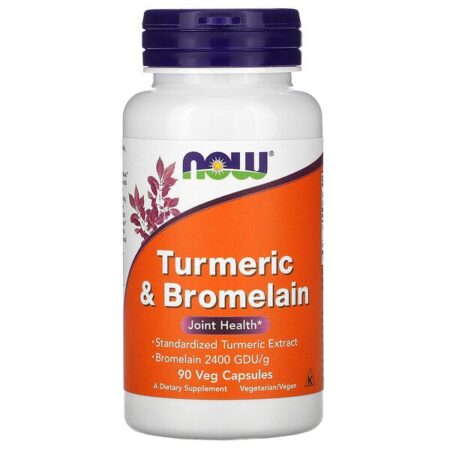 Now Foods, Cúrcuma e Bromelina, 90 Cápsulas Vegetais