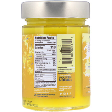 4th & Heart, Ghee Manteiga Clarificada, Alimentada no Pasto, Açafrão, 9 oz (255 g) - Image 2