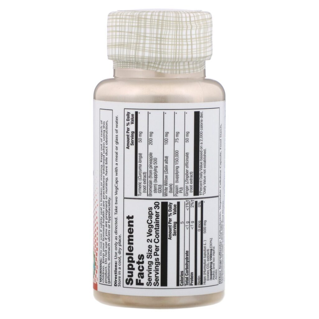 Solaray, Extra-Strength IbuActin, 60 VegCaps - Imagem 2