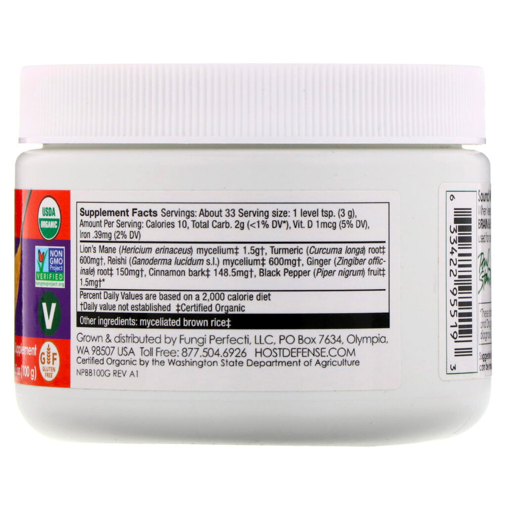 Fungi Perfecti, Myco Botanicals, Corpo e Mente, 3,5 oz (100 g) - Imagem 2