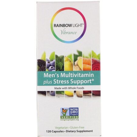 Rainbow Light, Vibrance, Redução do Estresse e Multivitamínico para Homens, 120 Cápsulas