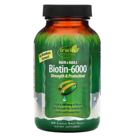 Irwin Naturals, Biotin-6000 with Bamboo Extract, 60 Liquid Soft-Gels