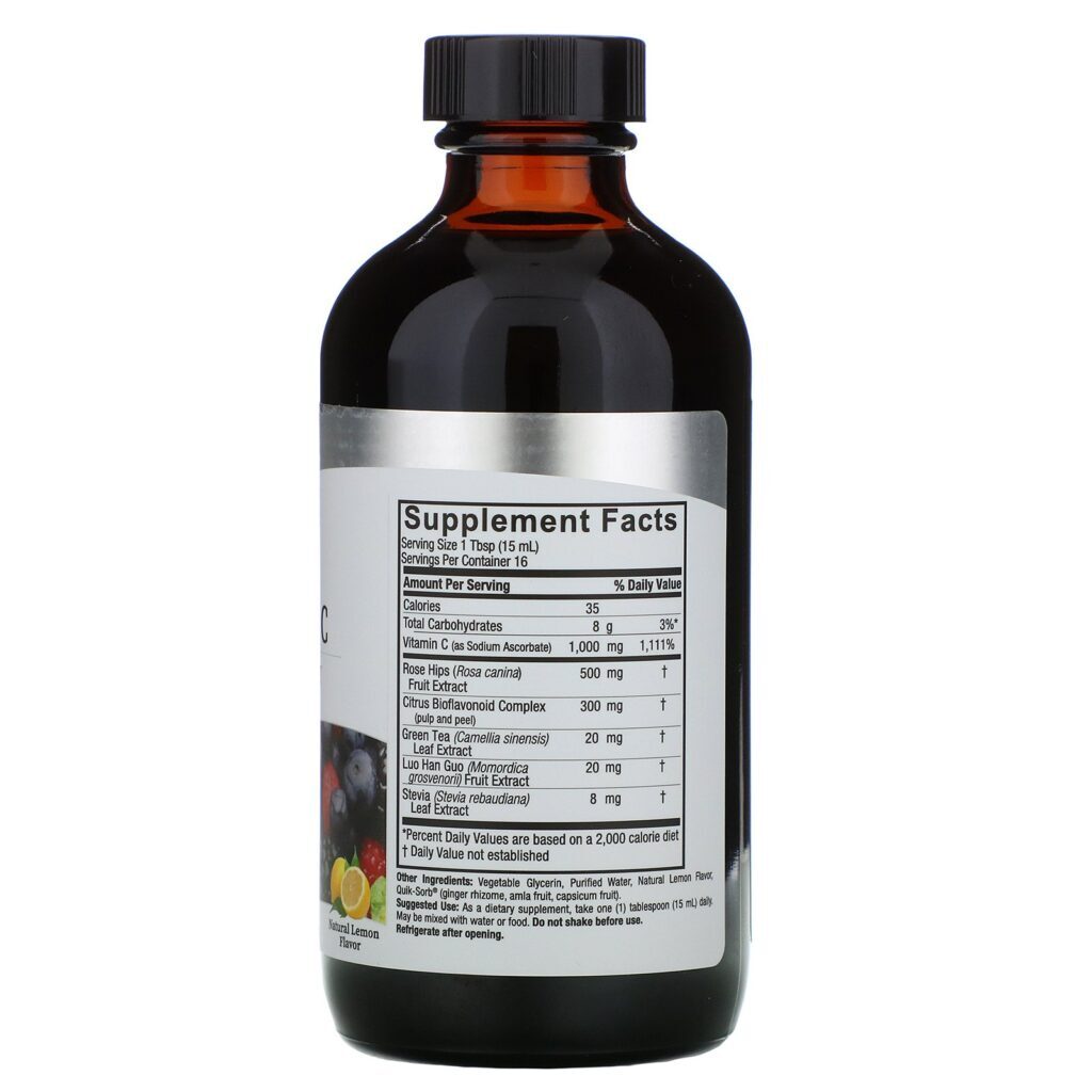 Nature's Answer, Liquid Vitamin C, Natural Lemon Flavor, 8 fl oz (240 ml) - Imagem 2