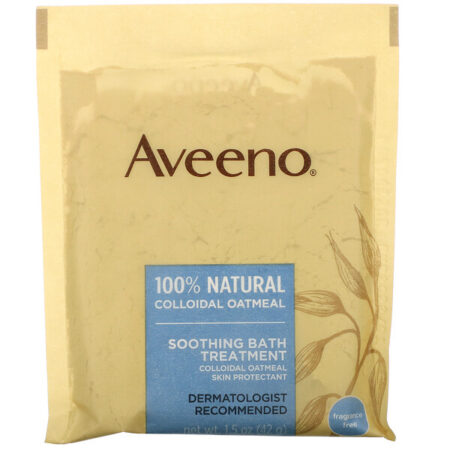 Aveeno, Ativos Naturais, Tratamento de Banho Calmante, Sem Odor, 8 Sachês de Uso Único por Banho ,1.5 oz (42 g) Cada.