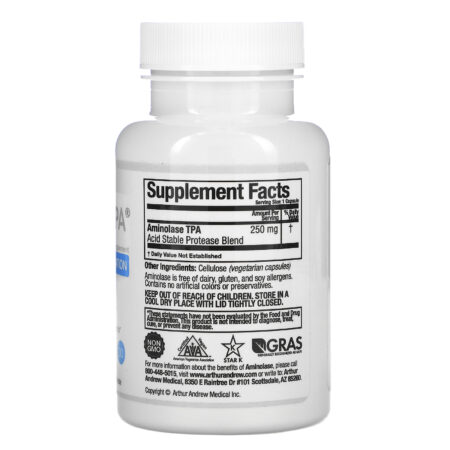 Arthur Andrew Medical, Aminolase TPA, Assimilação Total de Proteína, 250mg, 30 Cápsulas - Image 2